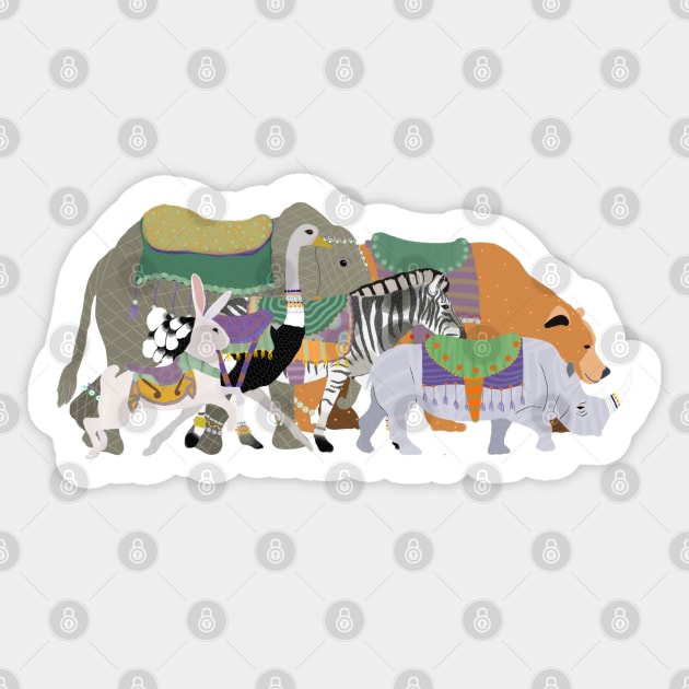 Herd of Carousel Animals Sticker by ahadden